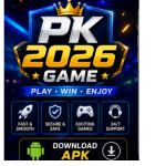 **Alt Text:** *PK 2026 Game image with mobile app interface, APK download, secure gaming features, and modern Android design.*